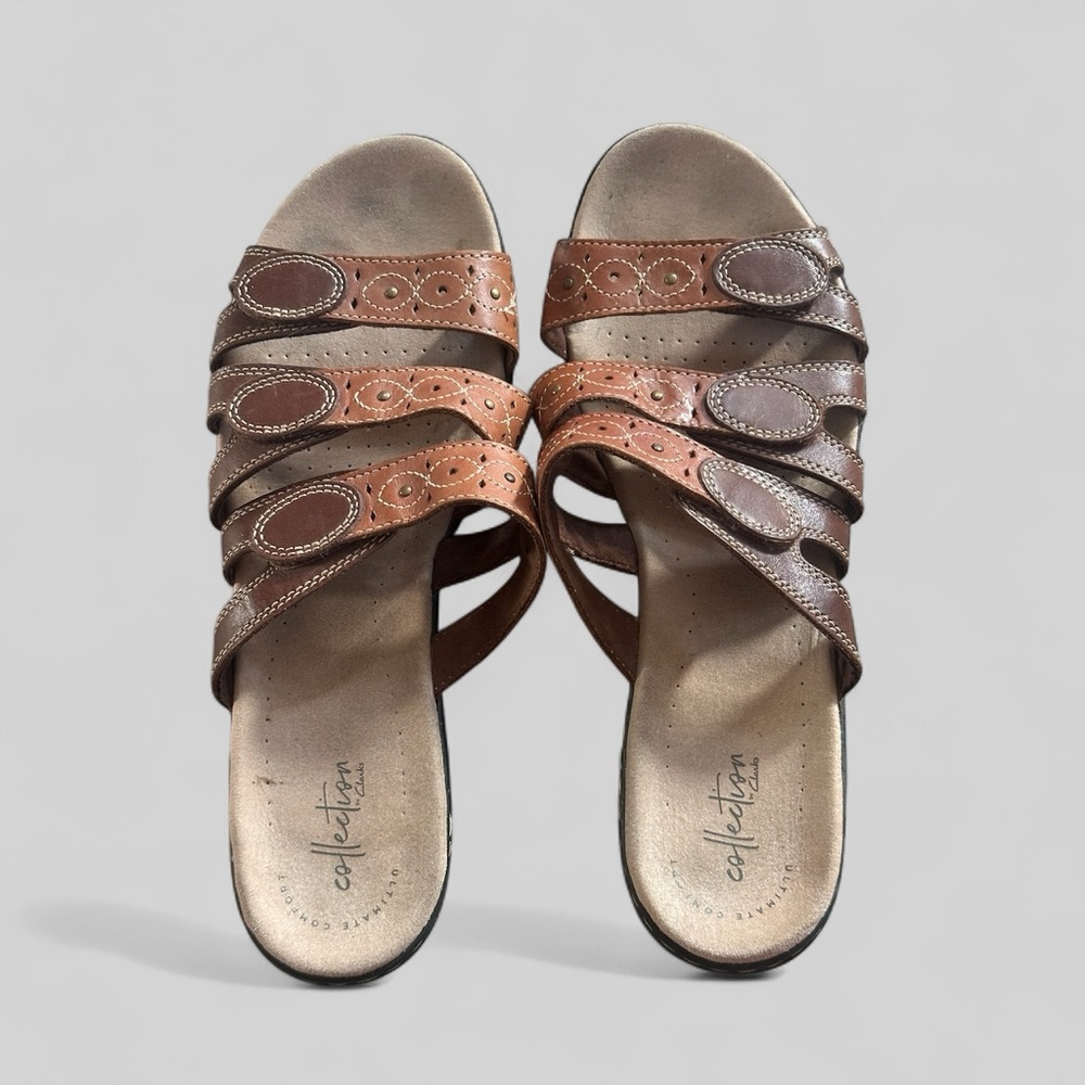 Clark’s Leisa Cacti Adjustable Strap Slip on Sandals Womens 11 Wide